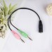 2 In 1 Mobile Phone Computer Headset Adapter Cable Microphone Adapter Cable Male And Female 3.5mm Audio Cable Black