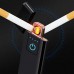 Ultra-thin Cigarette Lighters Metal Surface USB Rechargeable Touch-senstive Windproof Flameless Tungsten Turbo for Smoking Gold brushed