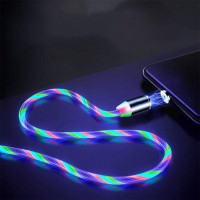 Data Line LED Magnetic Micro USB Cable Android Type-C IOS Fast Charging Cable for Mobile Phone color_Android interface