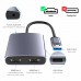Usb 3.0 To Dual Hdmi-compatible Adapter 4-in-1 Audio Converter Usb Hub 3.5mm Audio