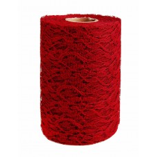 6"*25 Yards Orchid Lace Roll Fabric -Wine Red