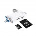Tf Sd Card  Reader Memory Card Portable Usb2.0 Type C Adapter Multi-function Card Reader black