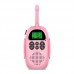 2pcs/set Children Walkie Talkie Kids Transceiver Handheld 3km Range Lanyard Mini Toy Birthday Gift Blue Pink