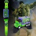 Children`s Projection Toy Kids Electronic Watch Glowing Pull Back Car Boys Girls Birthday Gift Movie Hero Figure Design Hulk