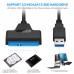 Usb3.1 To Sata Easy  Drive  Cable With Led Indicator Type-c Usb3.0 2-in-1 Hard Drive Adapter Cable Compatible For Windows/vista /xp black_50cm