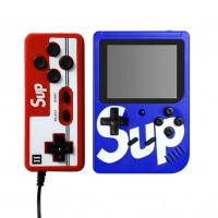 Portable Video Handheld Game Console Retro Classic Game Machine Built-in 400 Classic Unduplicated Game two player blue