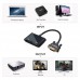 3-in-1 Vga  Adapter Vga To HDMI-compatible+vga+audio Multi-port Display Audio Synchronization High-definition Adapter For Conference Presentation Teaching black