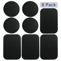 8 Pcs Magnetic Metal Plates Sticker Black