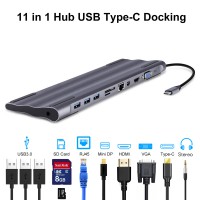 11-in-1 Type-c Docking Station Usb-c To Network Port Computer Hub Adapter Grey
