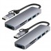 USB C Hub 6-in-1 Dual-head Type C USB Docking Station Pd Fast Charging Adapter