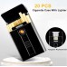 DH9011 Metal Cigarette Case 20pcs Slim Cigarette Holder Portable Electronic Lighter USB Charging Waterproof Storage with Tungsten Replacement  blue_9011
