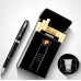 DH9011 Metal Cigarette Case 20pcs Slim Cigarette Holder Portable Electronic Lighter USB Charging Waterproof Storage with Tungsten Replacement  black_9011