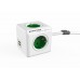 16A EU Plug Square Cube Powersocket Power Socket 4 Hole Conversion Socket basic straight insert_Green
