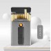 DH9011 Metal Cigarette Case 20pcs Slim Cigarette Holder Portable Electronic Lighter USB Charging Waterproof Storage with Tungsten Replacement  gray_9011