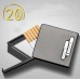 20pcs Capacity Men Cigarette Box with USB Electric Lighter Cigarette Case Holder Rechargeable Electronic Gadgets black_Hengda B02