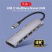 9 In 1 Usb Type  C  Adapter Hub, With Hdmi-compatible 4k Pd Gigabit Ethernet Vga Usb3.0 Audio Sd/tf Ports Expander, For Windows grey