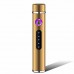 Mini Cigarette Lighter Cylindrical Shape USB Charging Touch Sensor Windproof Flamless Travel Electronic Lighter  Gold
