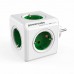 16A EU Plug Square Cube Powersocket Power Socket 4 Hole Conversion Socket basic 1.5 m extension cord_Green