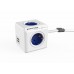 16A EU Plug Square Cube Powersocket Power Socket 4 Hole Conversion Socket basic 1.5 m extension cord_Blue