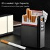 Metal Cigarette Case with Detachable Electronic Lighter USB Charging 20-cigarette Holder Travel Storage Box silver
