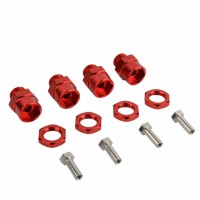 4pcs Wheel Hex 12mm Turn 17mm Combiner 1/10 Metal Adapter Lengthening 15mm for Universal 1/10 RC Car Parts  red
