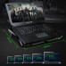 5 Fans Gaming Laptop Cooling Pad for 12"-17" Laptops with LED Lights Dual USB Ports Adjustable Height at 1400 RPM green