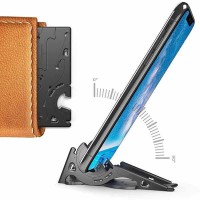 Stabilize Foldable Phone Holder Card Type Portable Rotation Convenient Home Stable Universal Pocket Tripod Adjustable Mobile Phone Bracket black