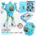 Cartoon Watch Toy Deformation Robot Electronic with Project Children`s Toys Blue (no projection can be deformed)