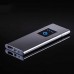 Ultra-thin Cigarette Lighters Metal Surface USB Rechargeable Touch-senstive Windproof Flameless Tungsten Turbo for Smoking Silver brushed