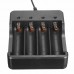Smart 4 Slots 18650 Rechargeable Li-ion Battery AC Charger with LED Indicator  EU plug