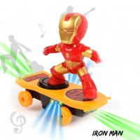 Children Cartoon Movie Figure Simulation Scooter Electric Rotating Tumble Toys Iron man scooter