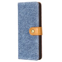 Denim Color Button Leather Protective Case  Wallet for RELX Electronic Cigarette Accessories Light blue cowboy