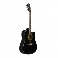 41inch Acoustic Guitar Cutaway Design Fingerboard Guitarra Delicate Basswood Musical Instrument  black_No accessories