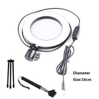 16/26cm Dimmable LED Studio Camera Ring Light Phone Video Light Lamp Selfie Stick Ring Table Fill Light 16CM set
