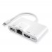 4 In 1 Hdmi-compatible Adapter 1080p Hd 10mbps/100mbps Adapter Cable For Iphone Ipad Tablet White 4 in 1