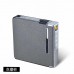 Aluminum Metal Automatic Cigarette Case Box with USB Rechargeable Windproof Lighters Can Hold 20 Cigarettes Red wood grain