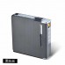 Aluminum Metal Automatic Cigarette Case Box with USB Rechargeable Windproof Lighters Can Hold 20 Cigarettes Red brushed