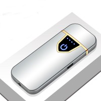 Delicate Ultra Thin USB Rechargable Lighter Flameless Lighter Silver ice