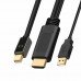 Connector Hdmi-compatible  To  Mini  Dp 4k30hz Male To Male Adapter Cable 1.8 Meters Black