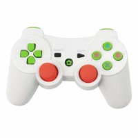 Wireless Bluetooth Game Controller with Six Axis and Vibration for Sony PS3 white