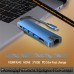 6-in-1 USB C Hub Splitter Type-c to Hdmi Usb3.0 Adapter for Macbook Pro Gray