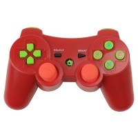 Wireless Bluetooth Game Controller with Six Axis and Vibration for Sony PS3 red