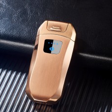 Electric Lighter USB Rechargeable Double Arc Flameless Plasma Windproof No Gas Rose gold brushed