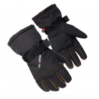 Couple Man Women Winter Thickening Velvet Waterproof Warm Ski Riding Hiking Gloves Black brown S-07_XL