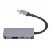 3 in 1 USB 3.1 To Type-C  To HDMI HUB DP Docking Station gray