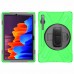 For Samsung Tab S7 T870 /Tab S7 Plus T970/T975 Protective Cover with Pen Slot Anti-fall Belt Holder + Wristband + Straps green_Samsung Tab S7 Plus T970/T975