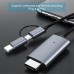 HD 1080p Type To Hdmi Adapter Cable Android Device To Tv Projector Display Grey