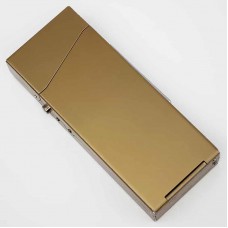 DH-9002 Women Cigarette Lighter Thin Lighter Case Metal Slim Cigaret Box Electronic Lighters Smoking Accessories USB Charge gold_Lite