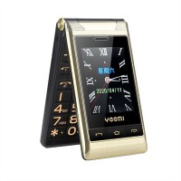 G10-c Dual-display Dual-sim Cellphone 1800mah Flip Mobile Phone Big Voice Loudspeaker Gold