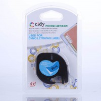 Exquisite Labeling Tape Waterproof Tag Sticker for Label Printer  blue with black words